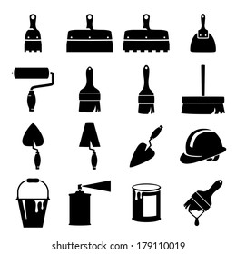 Set of icons of tools on white background