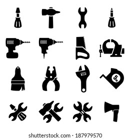 Set of icons of tools on white background