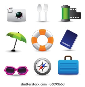 a set of icons (tourism and recreation)