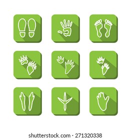 Set with icons - traces. A vector.