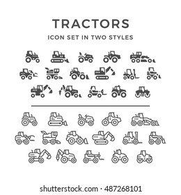 Set icons of tractors