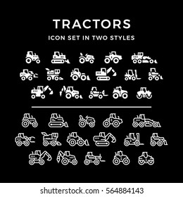 Set icons of tractors