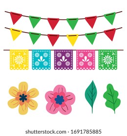 set icons traditional of cinco de mayo vector illustration design
