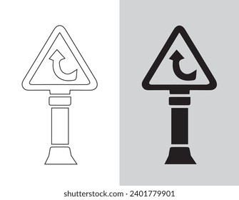 Set of icons for traffic jams. Included symbols for traffic, transportation, wrecked cars, and roads 