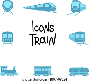 Set of icons with trains.