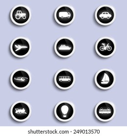 set of icons of transport