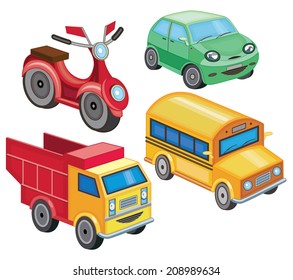 set icons of transport (vector illustration)