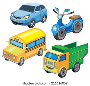 set icons of transport (vector illustration)