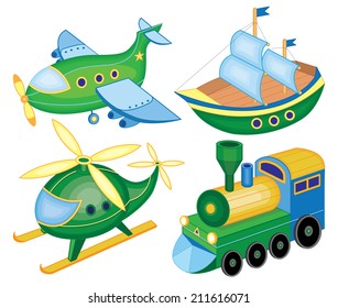 set icons of transport (vector illustration)