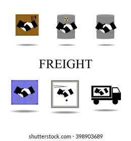 set of icons - transportation of cargo