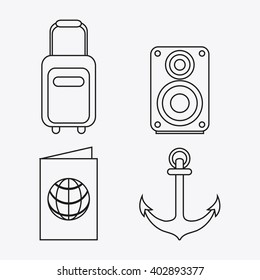 set icons of travel design, vector illustration