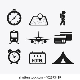 set icons of travel design, vector illustration