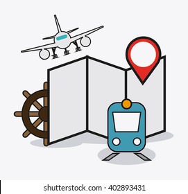 set icons of travel design, vector illustration