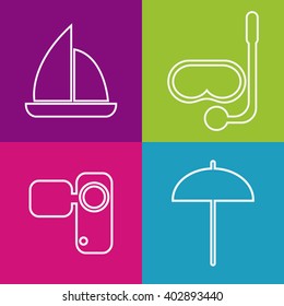 set icons of travel design, vector illustration