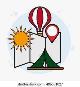 set icons of travel design, vector illustration