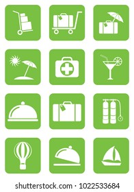 Set of icons for travel services. Vector illustration