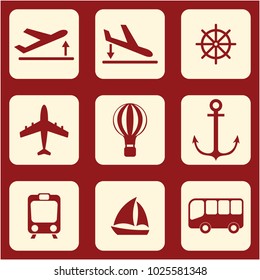 Set of icons for travel services. Vector illustration