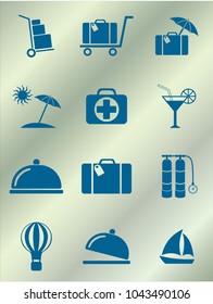 Set of icons for travel services. Vector illustration