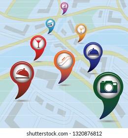 Set of icons for travel services. Vector illustration