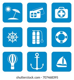 Set of icons for travel services. Vector illustration