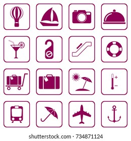 Set of icons for travel services. Vector illustration