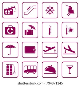 Set of icons for travel services. Vector illustration