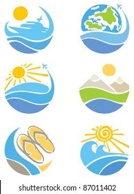 A set of icons - Travel, Tourism and Leisure