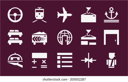 Set icons trucking. Vector illustration