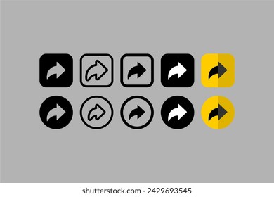 Set of icons ui design symbols arrow gray background