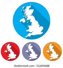 Set of icons UK map in a flat style