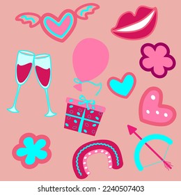 set of icons for valentine
