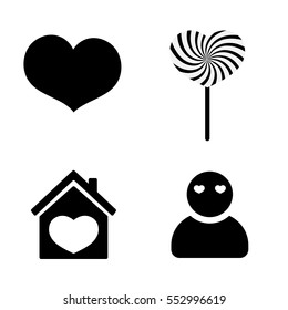 Set icons, Valentines Day, flat design template, vector 