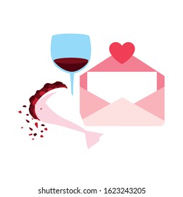 set of icons valentines day vector illustration design