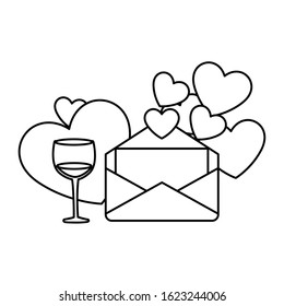 set of icons valentines day vector illustration design