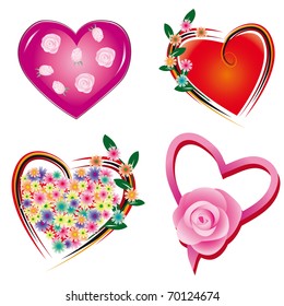 A set of icons to the Valentine's Day. Vector illustration