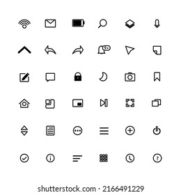 SET Icons for various applications such as Mail, Wi-Fi, Battery, Search etc.