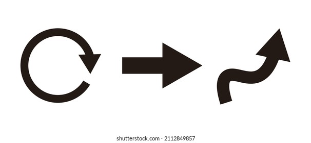 A set of icons for various arrows. Vector.