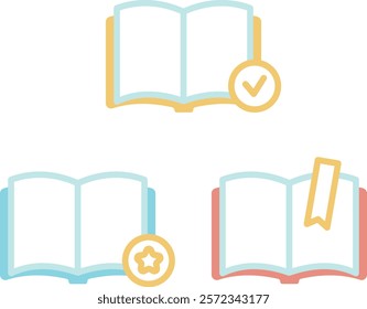 Set of icons for various book spreads