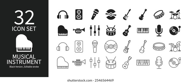 Set of icons for various instruments