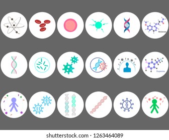 Set of icons vector collection. Biology icon