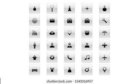 Set of icons vector design. Different icons collection
