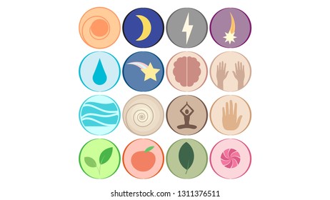 Set of icons vector design. Sticker collection