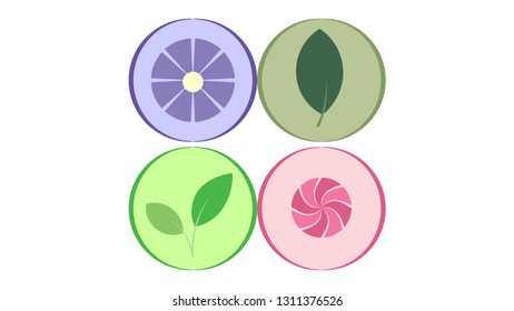 Set of icons vector design. Sticker collection. Plants stickers, plant icon