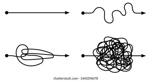 Set Icons Vector Development, Simple And Complex Way Of Development, Optimization Of The Process, Complex And Simple