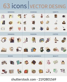 Satz von Symbolen in Vektorgrafiken