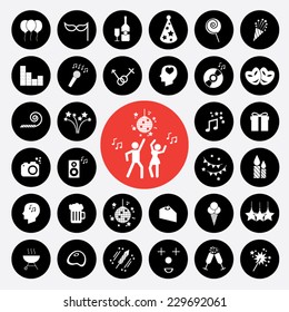 Set of icons vector illustration eps10 : Party icons.