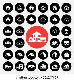 Set of icons vector illustration eps10 : House.