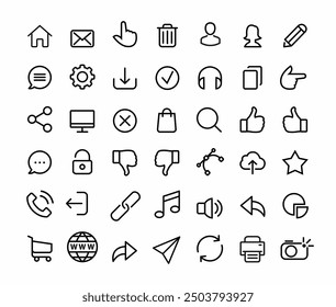Conjunto de iconos de Ilustración vectorial aislados sobre fondo blanco.