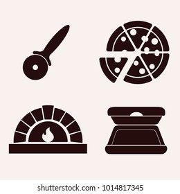 Set of icons in vector for pizzeria