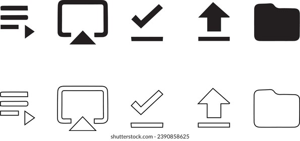 set of icons vectors and symbols save audio video icons 